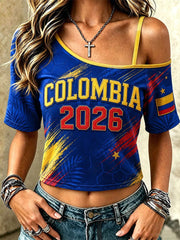 Women's Colombian football casual T-shirt