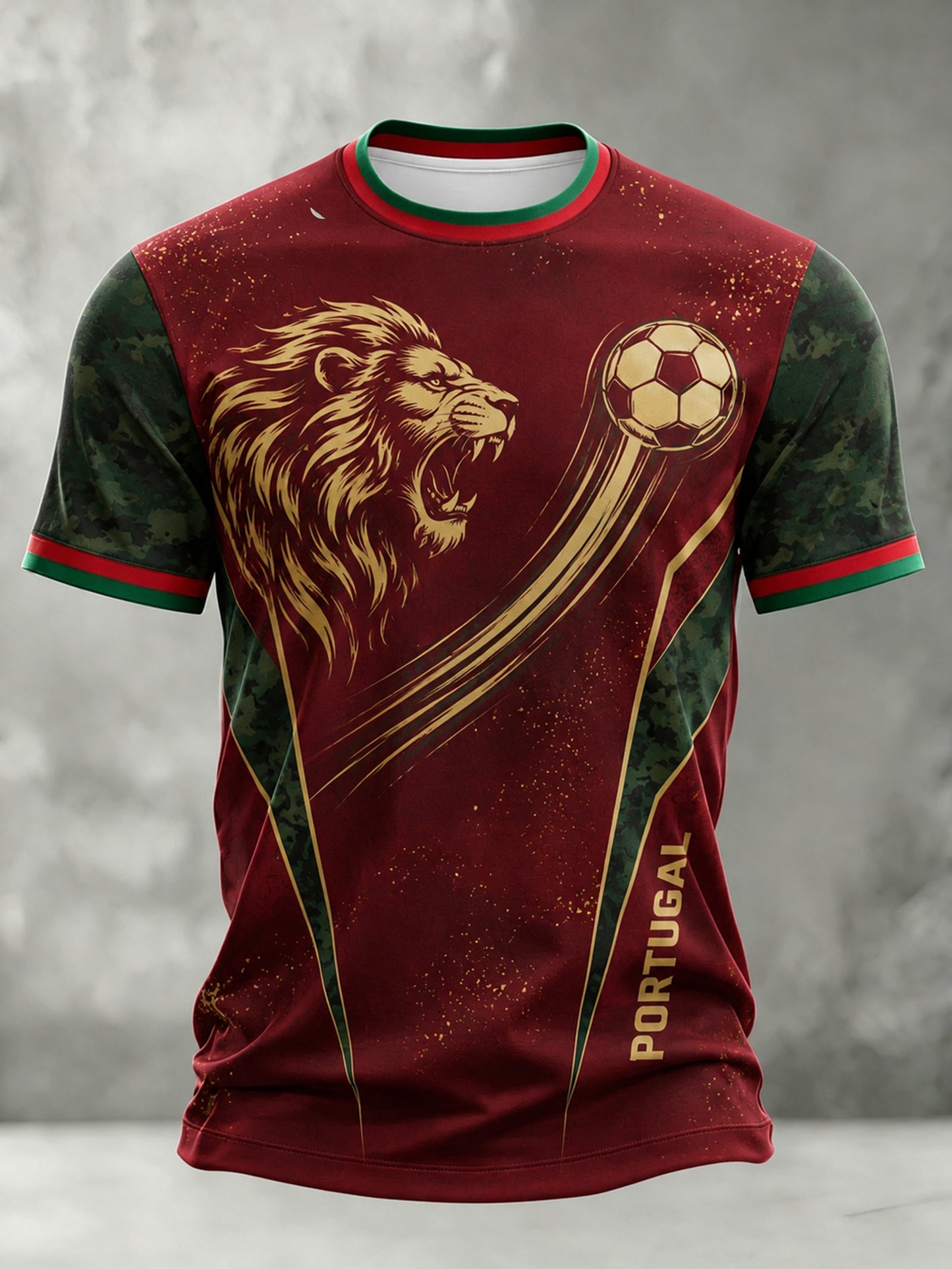 Men's Portugal Football Match Cheering Art Print T-Shirt