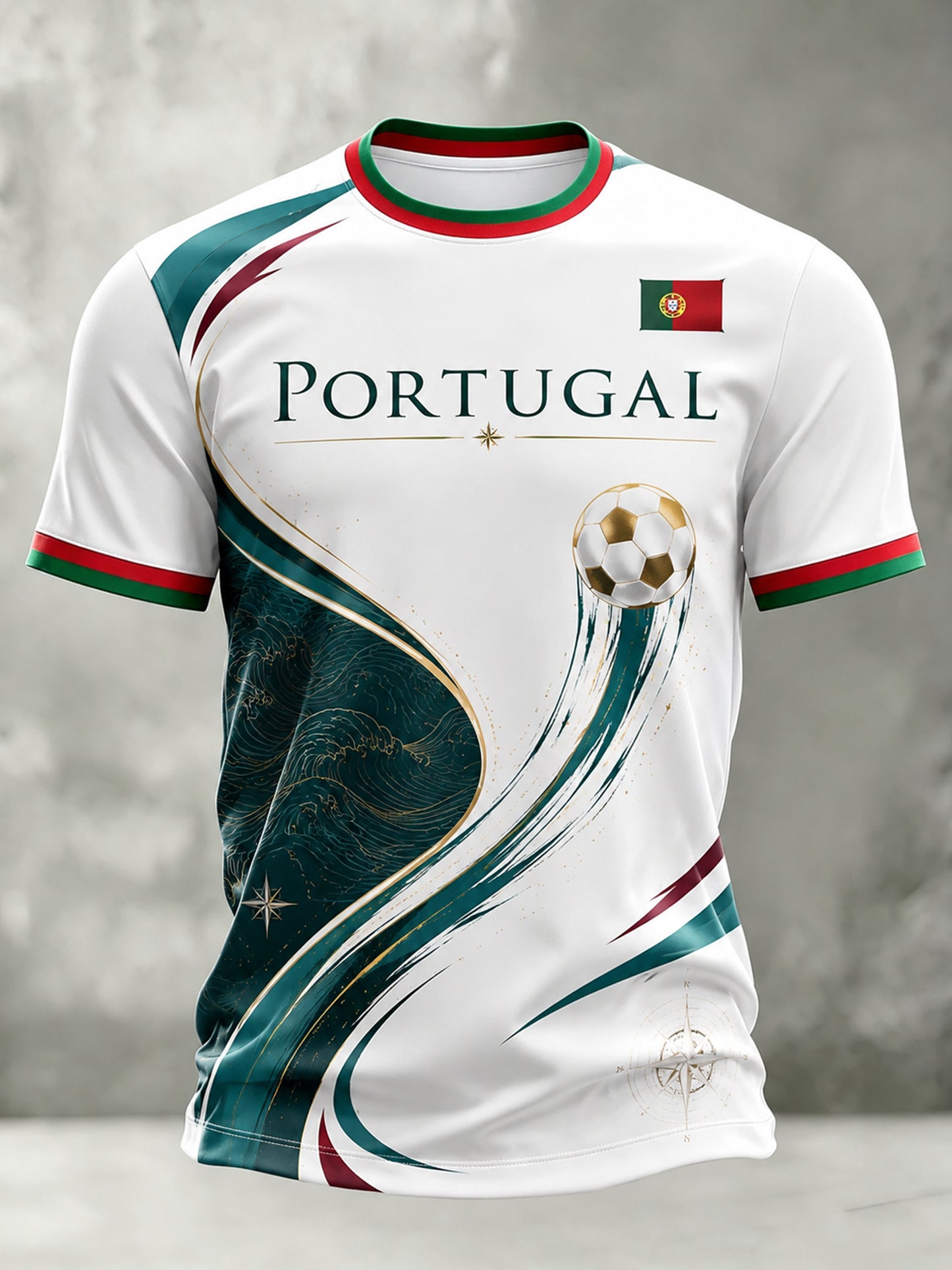 Men's Portugal Football Match Cheering Art Print T-Shirt