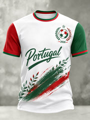 Men's Portugal Football Match Cheering Art Print T-Shirt