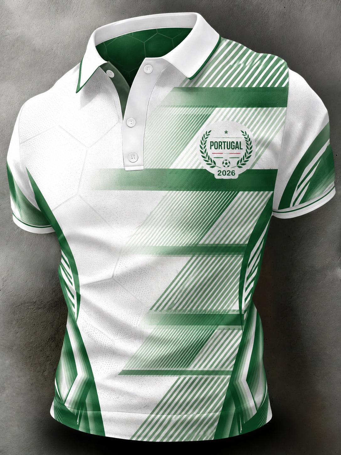 Men's Portugal Football Match Art Print Polo