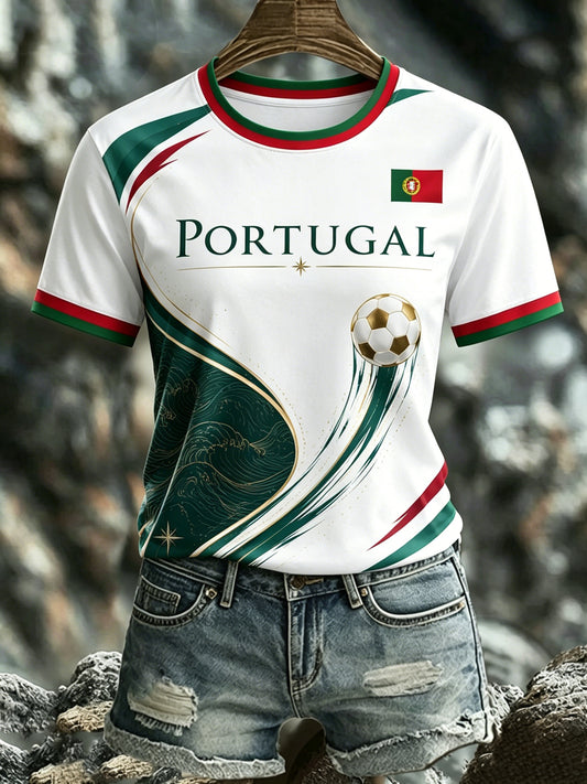 Women's Portugal Football Match Art Print T-Shirt
