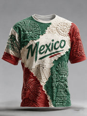Men's Mexican Football Match Art Print T-Shirt