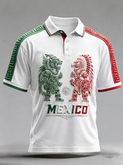 Men's Mexican Football Match Art Print Polo