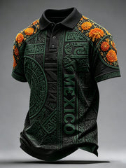 Men's Mexican Football Match Art Print Polo