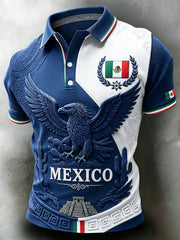 Men's Mexican Football Match Art Print Polo
