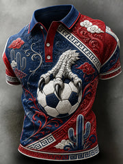 Men's Mexican Football Match Art Print Polo