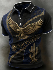 Men's Mexico Football Match Cheering Art Print Polo