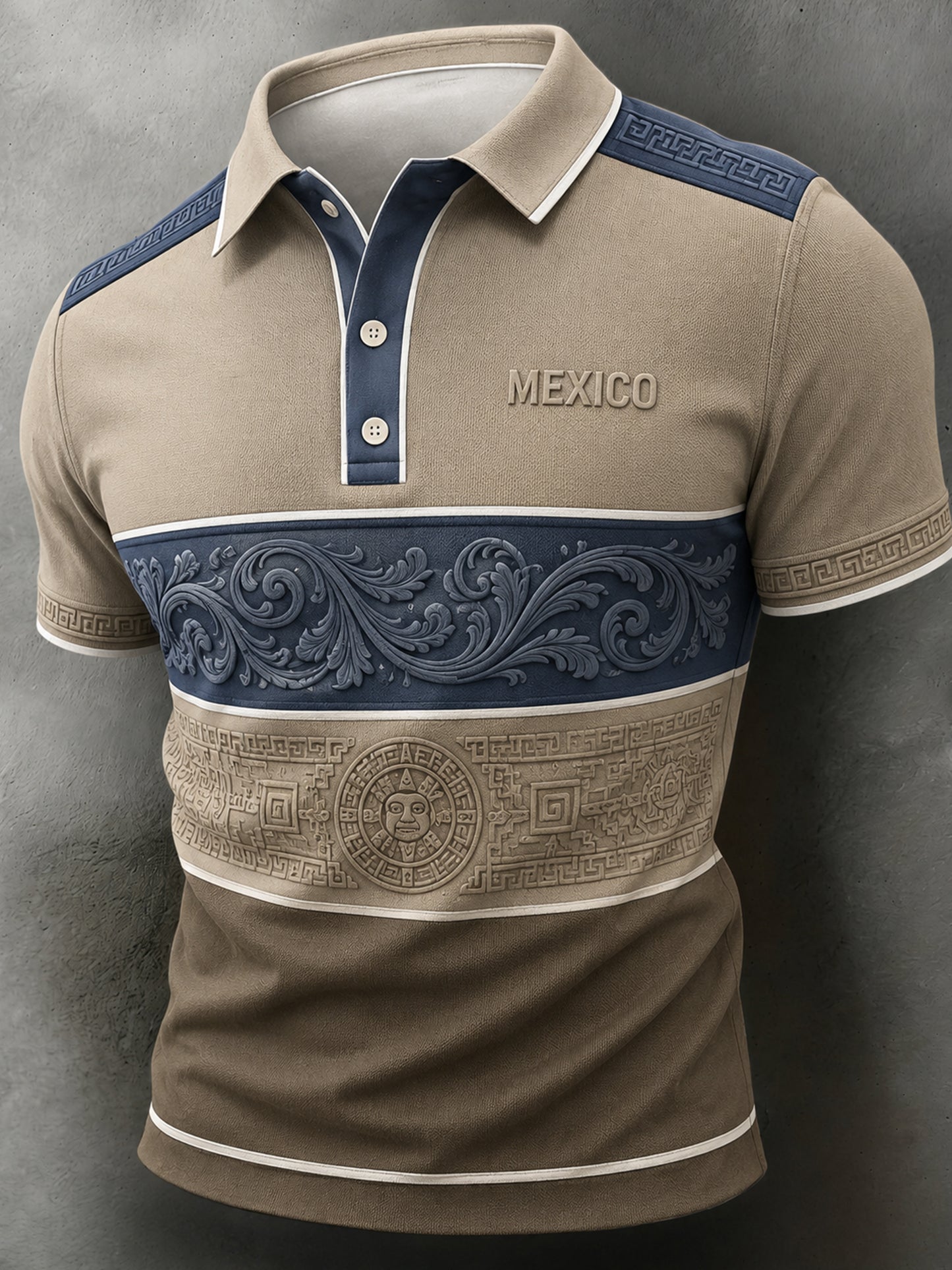 Men's Mexico Football Match Cheering Art Print Polo