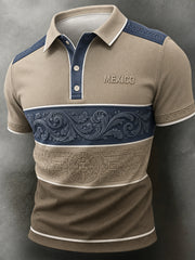 Men's Mexico Football Match Cheering Art Print Polo