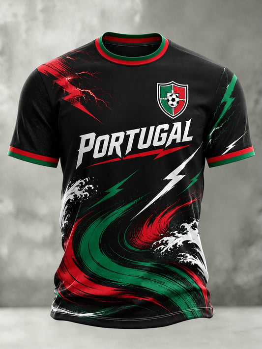 Men's Portugal Football Match Cheering Art Print T-Shirt