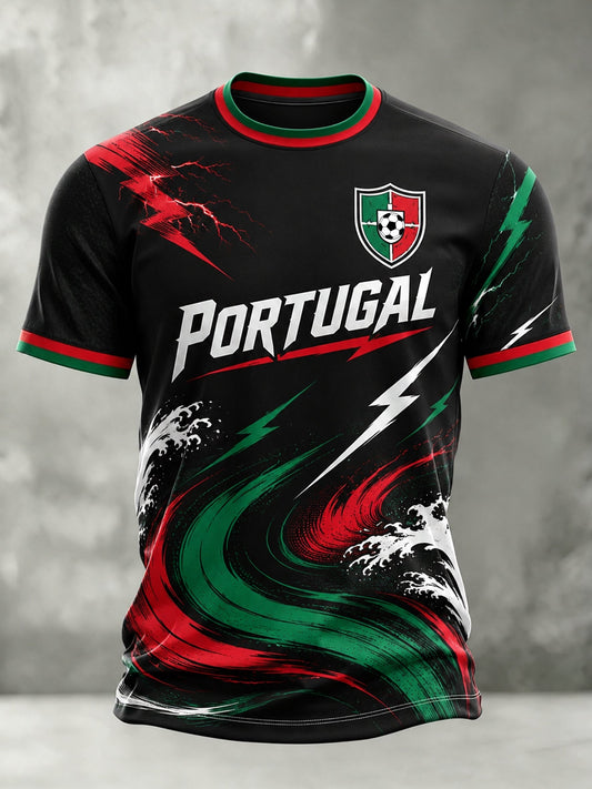 Men's Portugal Football Match Cheering Art Print T-Shirt
