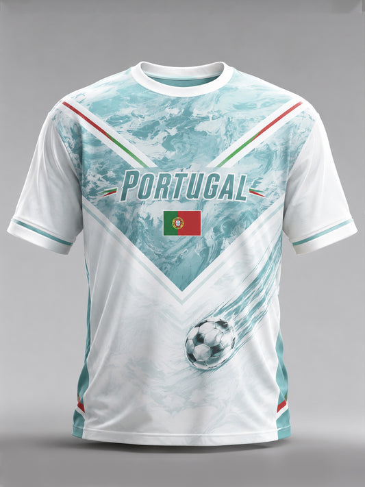Men's Portugal Football Match Cheering Art Print T-Shirt