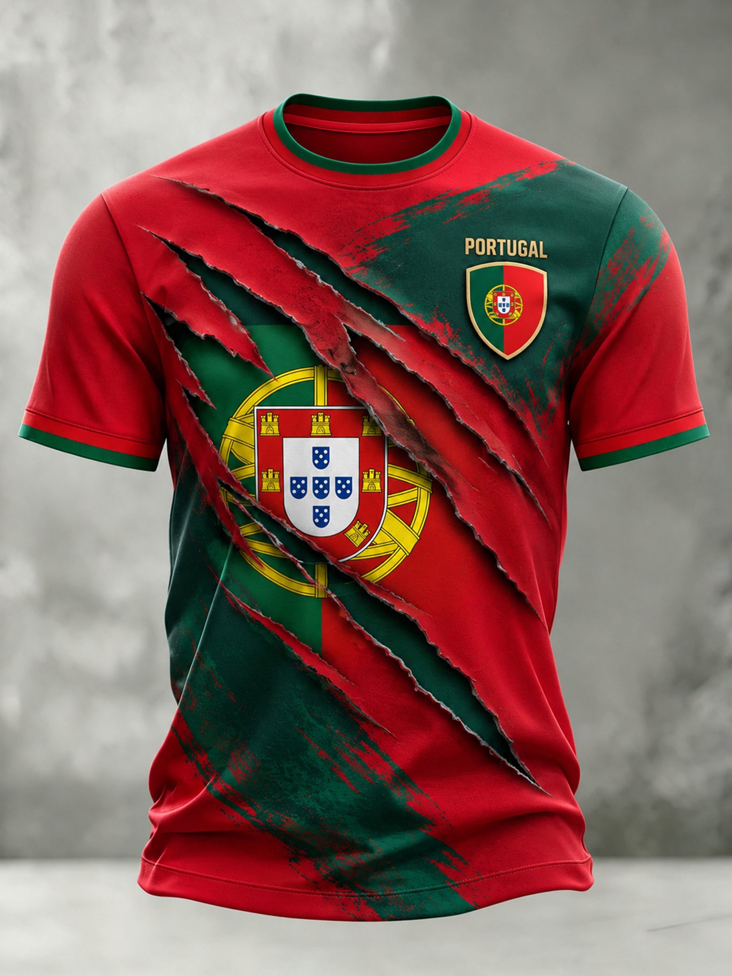 Men's Portugal Football Match Cheering Art Print T-Shirt