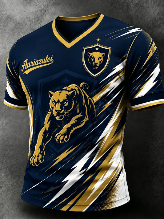 Men's Mexican Pumas Soccer Fan Art Print T-Shirt