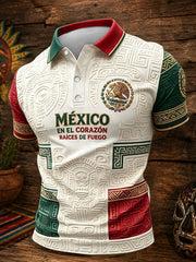 Men's Mexico Proud Art Printed Casual Tops