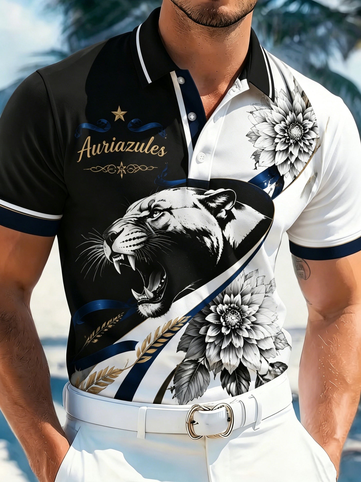 Men's Club Universidad Nacional (Pumas) Fan Art Print Polo Set