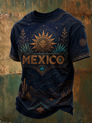 Men's Mexican Football Match Aztec Totem Art Print T-Shirt