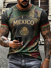 Men's Mexico Football Lover Printed T-shirt