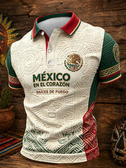 Men's Mexico Football Lover Printed Casual Tops