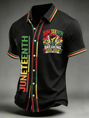 Men's Juneteenth Breaking Every Chain Print Casual Shirt