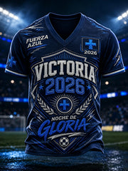Men's 2026 Campeones Print Casual V-neck T-shirt