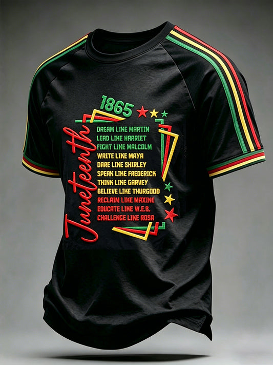 Men's Juneteenth 1865 Print Casual Short Sleeve T-shirt