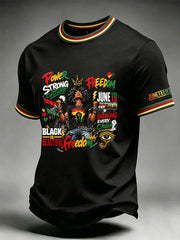 Men's Juneteenth 1865 Print Casual Short Sleeve T-shirt