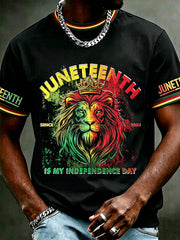 Men's Juneteenth Is My independence Since 1865 Print Casual Short Sleeve T-shirt