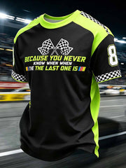Men's Commemorative Racing Driver Pattern Print Casual T-Shirt