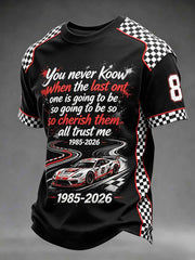 Men's Commemorative Racing Driver Pattern Print Casual T-Shirt