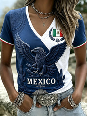 Women's Mexican Soccer Match Cheering Art Print T-Shirt