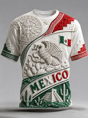 Men's Mexico Football Match Cheering Art Print T-Shirt