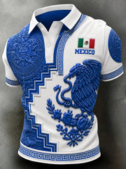 Men's Mexico Football Match Cheering Art Print Polo
