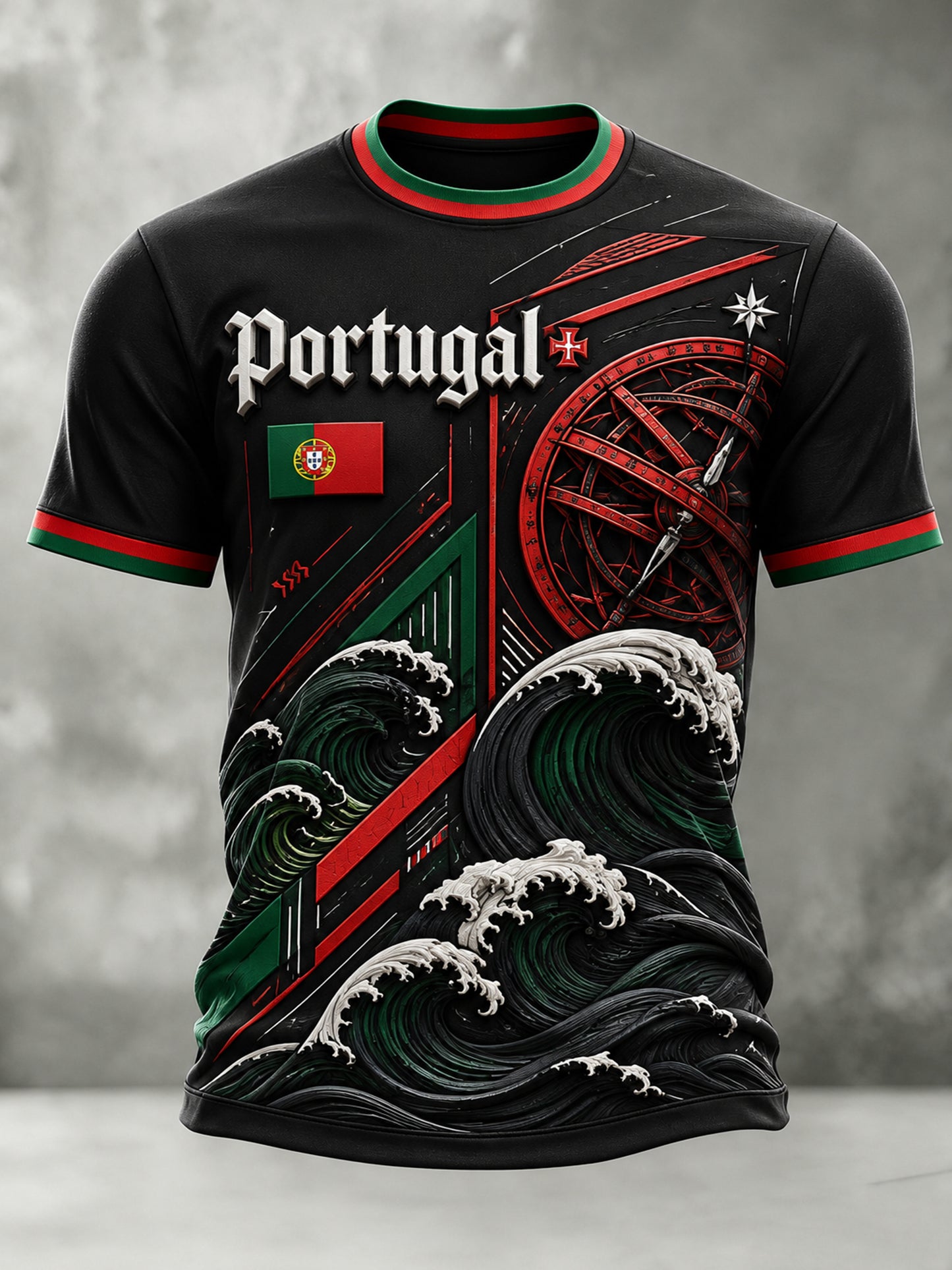 Men's Portugal Football Match Cheering Art Print T-Shirt