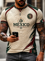 Men's Mexico Proud Art Printed short sleeves t-shirt