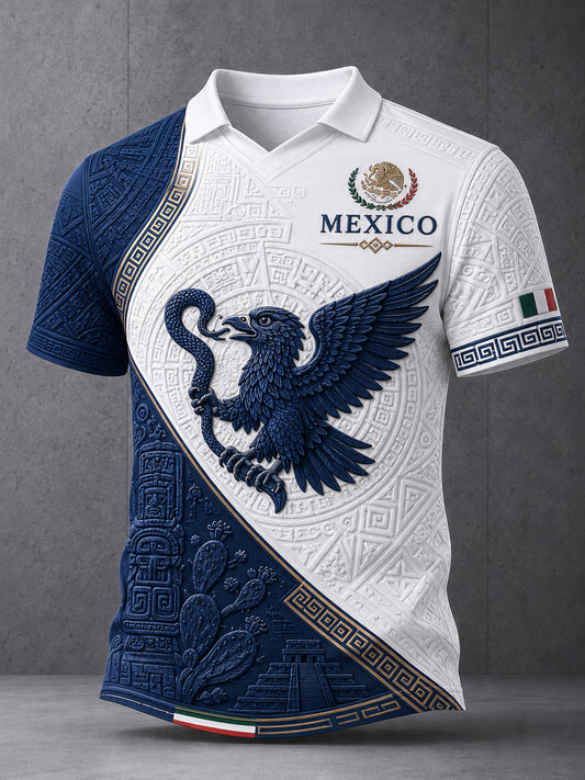 Men's Mexican Football Match Cheering Art Print V-Neck Top