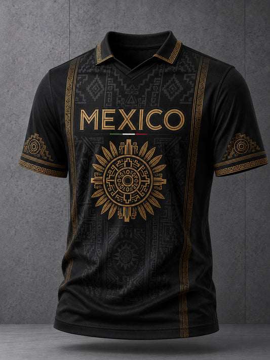 Men's Mexican Football Match Cheering Art Print V-Neck Top