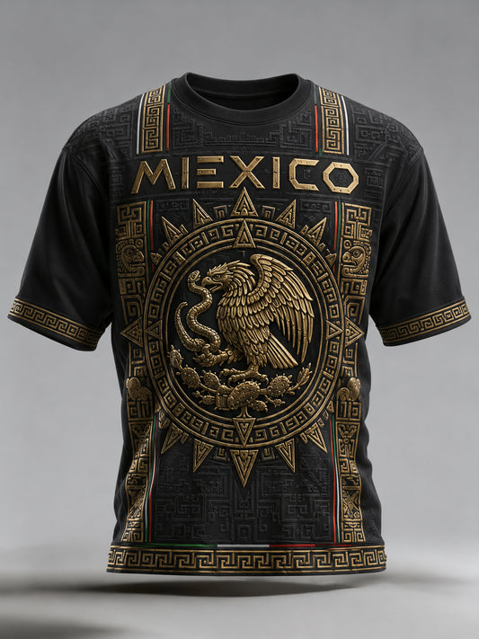 Men's Mexican Football Match Cheering Graphic Print T-Shirt