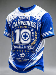 Men's Football-Themed Printed Celebration T-Shirt