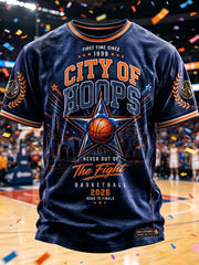 Men's Classic Basketball Fan Graphic Print T-shirt