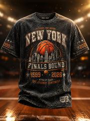 Retro New York Basketball Match Casual T-Shirt