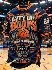 Men's Classic Basketball Fan Graphic Print T-shirt