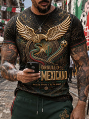 Men's Mexico Football Lover Art Printed T-shirt