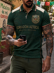 Men's Mexico Football Lover Art Printed Casual Tops