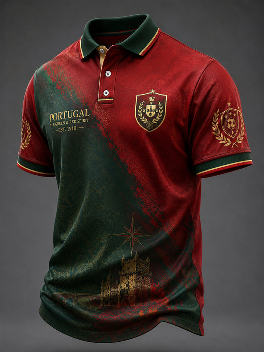 Men's Portuguese Football Print Casual Top