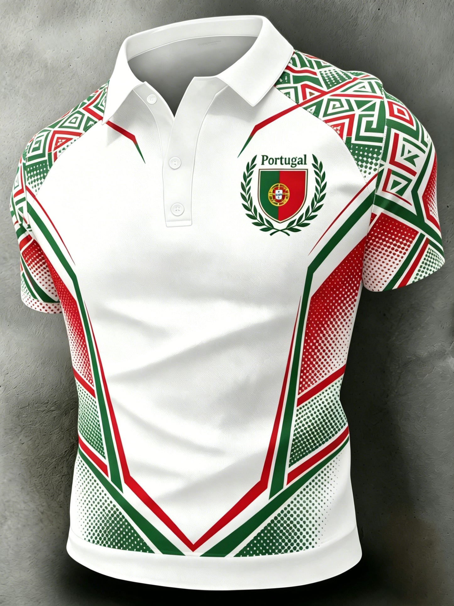 Men's Portugal Football Art Print Short-Sleeve Polo