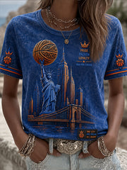 Women's Classic Basketball Fan Graphic Short Sleeve T-shirt