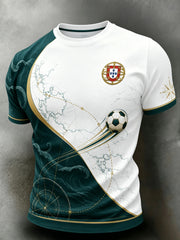 Men's Portugal Football Fan Art Print T-Shirt