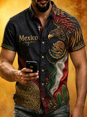 Men's Mexican Football Fan Art Print Shirt